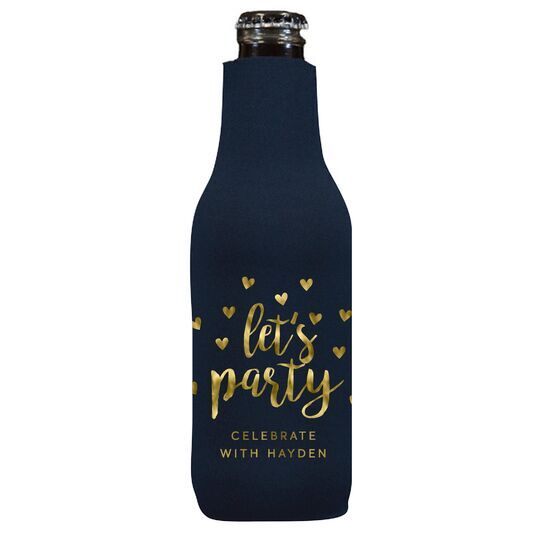 Confetti Hearts Let's Party Bottle Huggers