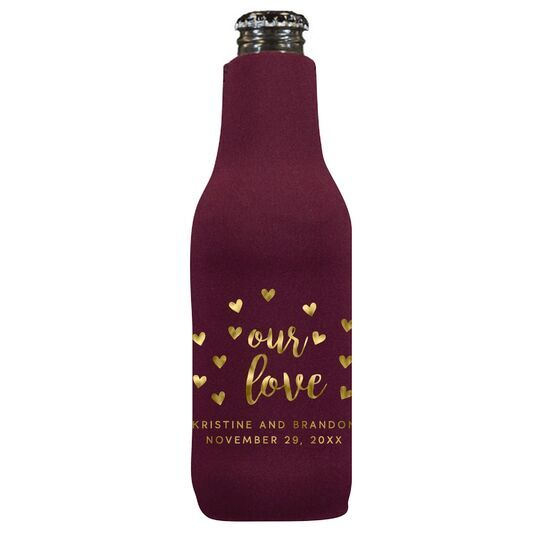 Confetti Hearts Our Love Bottle Huggers