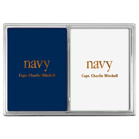 Big Word Navy Double Deck Playing Cards