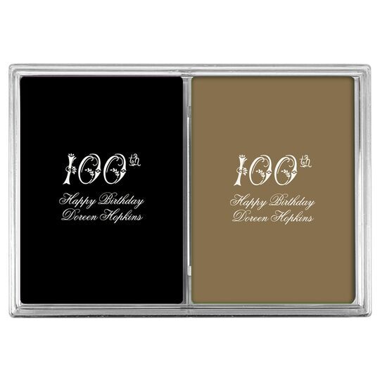 Elegant 100th Scroll Double Deck Playing Cards