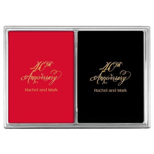 Elegant 40th Anniversary Double Deck Playing Cards