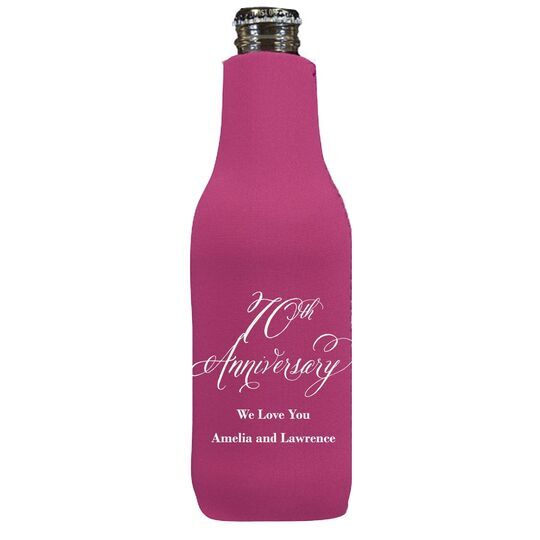 Elegant 70th Anniversary Bottle Huggers