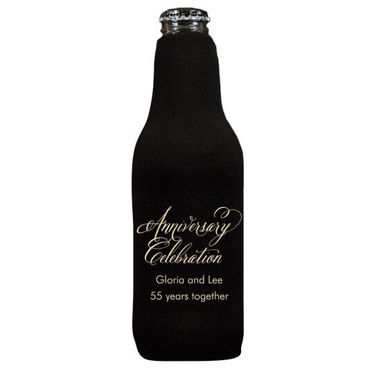 Elegant Anniversary Celebration Bottle Huggers