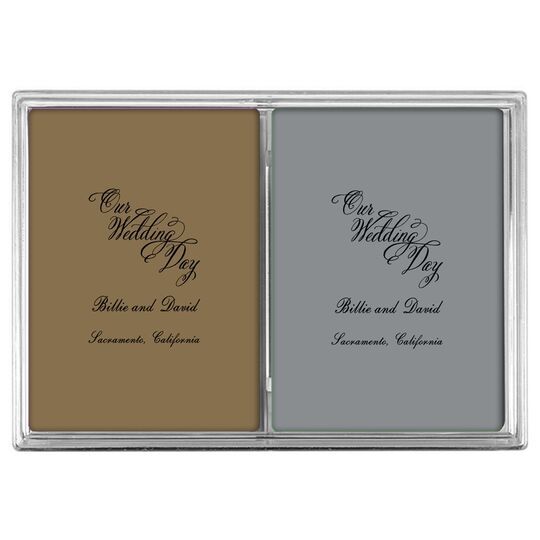 Elegant Our Wedding Day Double Deck Playing Cards