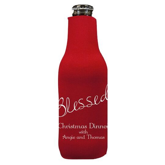 Expressive Script Blessed Bottle Huggers