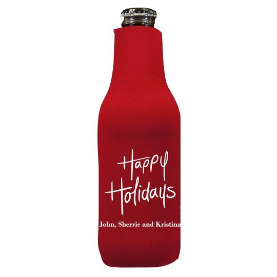 Fun Happy Holidays Bottle Huggers