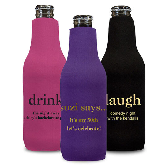 Design Your Own Big Word Bottle Huggers