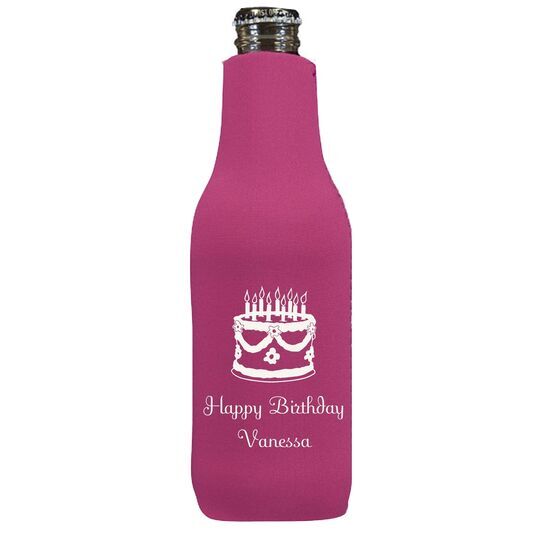 Sweet Floral Birthday Cake Bottle Huggers