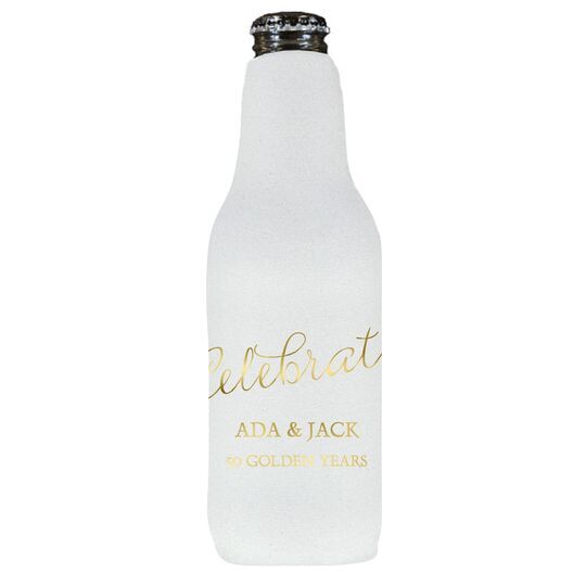 Expressive Script Celebrate Bottle Huggers