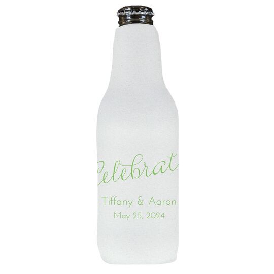 Expressive Script Celebrate Bottle Huggers