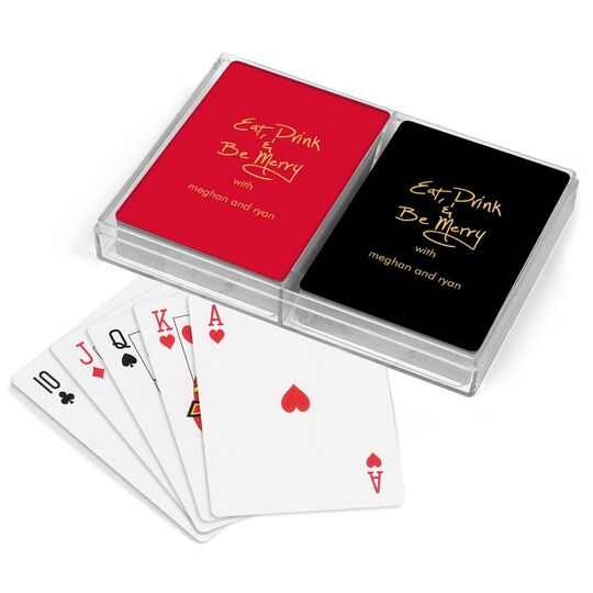 Fun Eat Drink & Be Merry Double Deck Playing Cards