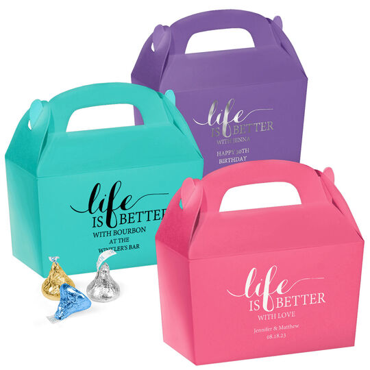 Life Is Better Gable Favor Boxes