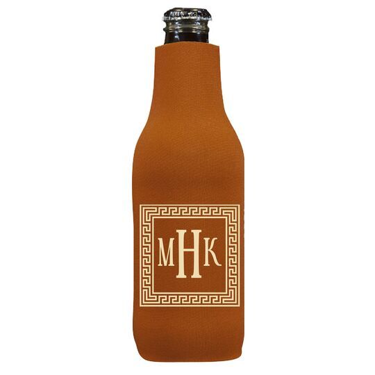 Greek Key Border with Monogram Bottle Huggers