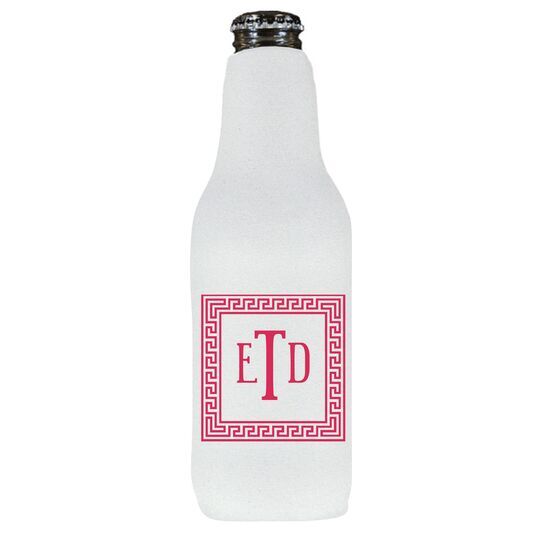 Greek Key Border with Monogram Bottle Huggers