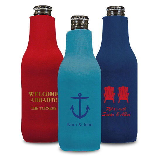 Personalized Beer Bottle Koozie with Zipper