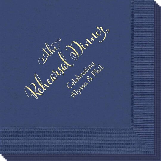 Curly Script Rehearsal Dinner Napkins