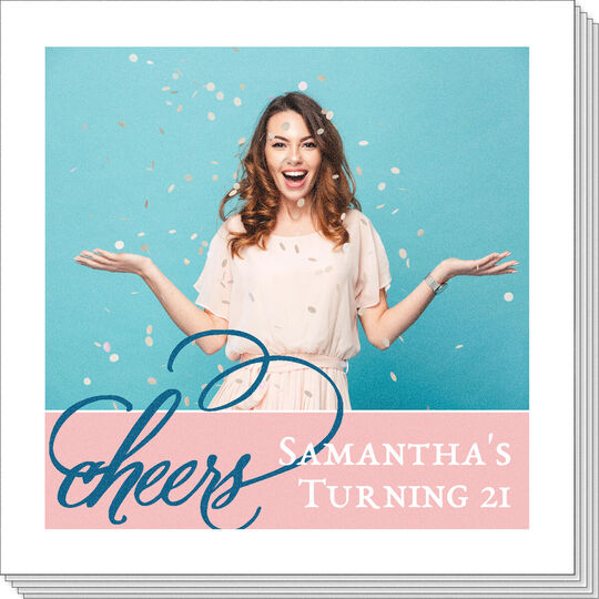 Refined Cheers in Your Color Choice Photo Napkins