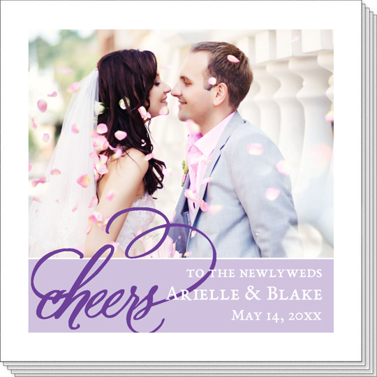 Refined Cheers in Your Color Choice Photo Napkins