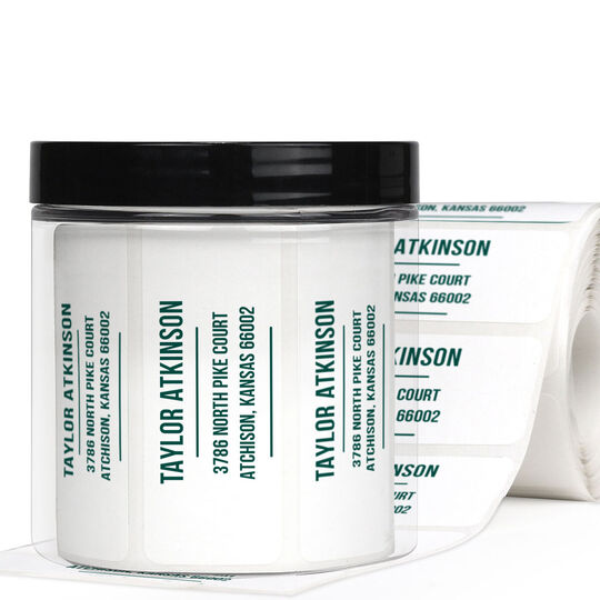 Headline Address Labels in a Jar