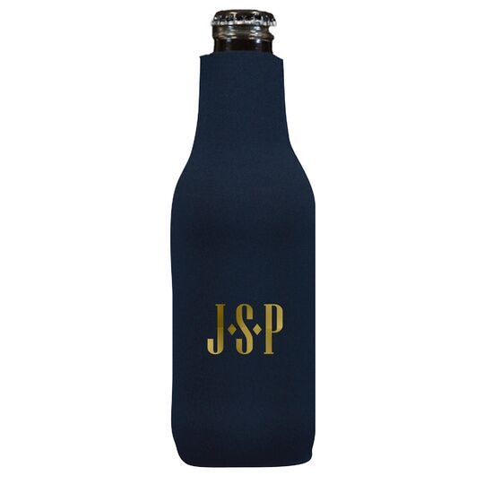 Simple 3 Initials Monogram Bottle Huggers