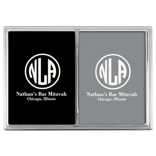 Framed Rounded Monogram with Text Double Deck Playing Cards