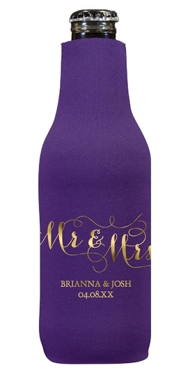 Scroll Mr & Mrs Bottle Huggers