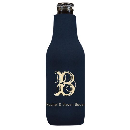 Pick Your Single Initial with Text Bottle Huggers
