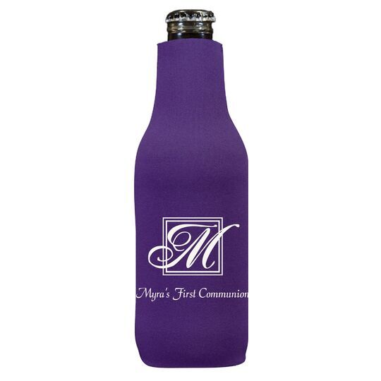 Pick Your Single Initial Monogram with Text Bottle Huggers