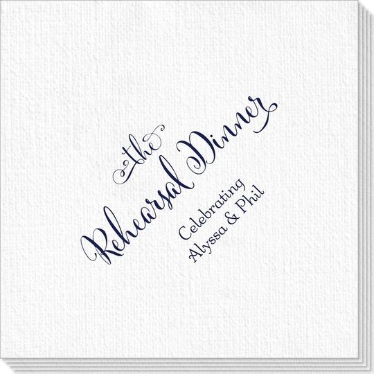 Curly Script Rehearsal Dinner Deville Napkins