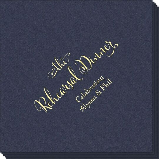 Curly Script Rehearsal Dinner Linen Like Napkins