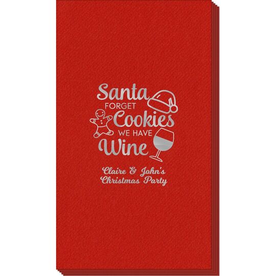 Santa Forget Cookies Linen Like Guest Towels