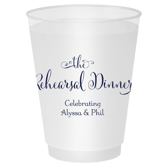 Curly Script Rehearsal Dinner Shatterproof Cups