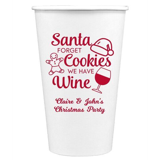 Santa Forget Cookies Paper Coffee Cups
