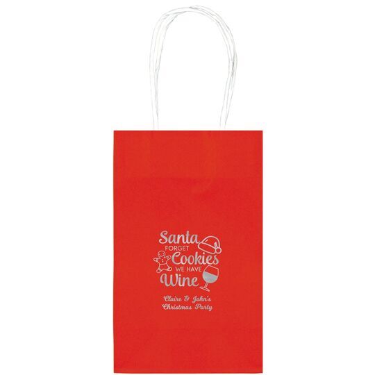 Santa Forget Cookies Medium Twisted Handled Bags