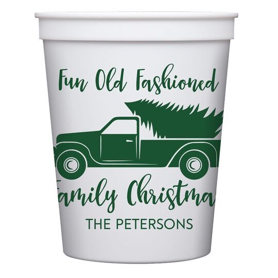 Fun Old Fashion Christmas Stadium Cups