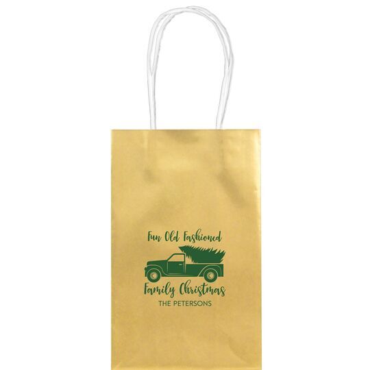 Fun Old Fashion Christmas Medium Twisted Handled Bags