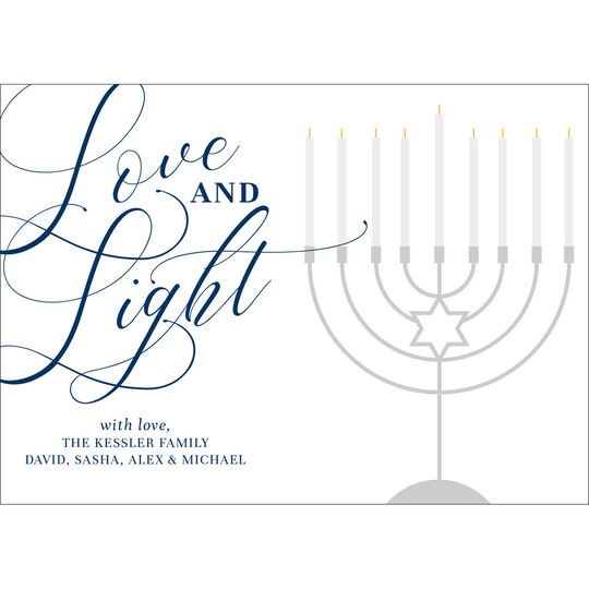 Love and Light Flat Hanukkah Cards