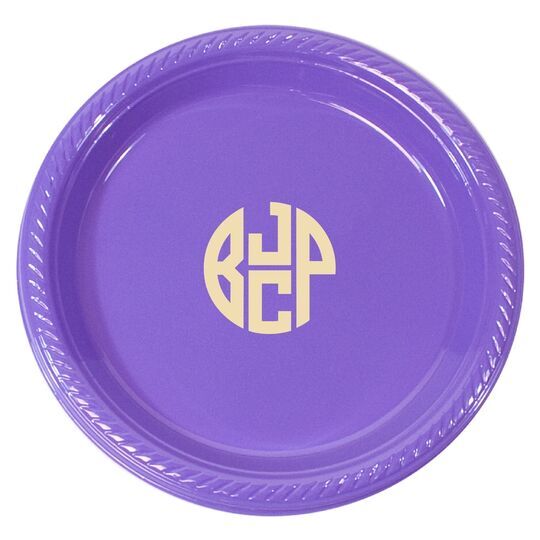 4 Initial Rounded Monogram Plastic Plates