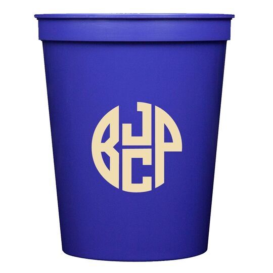 4 Initial Rounded Monogram Stadium Cups