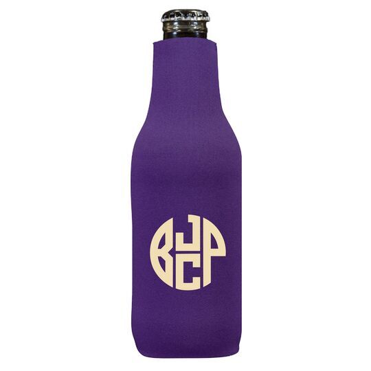 4 Initial Rounded Monogram Bottle Huggers