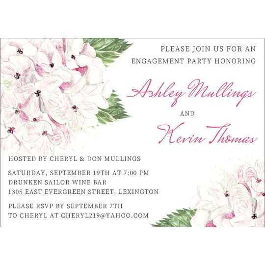 Pink Hydrangea Invitations